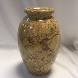 6" Brown & Tan Solid Marble Vase